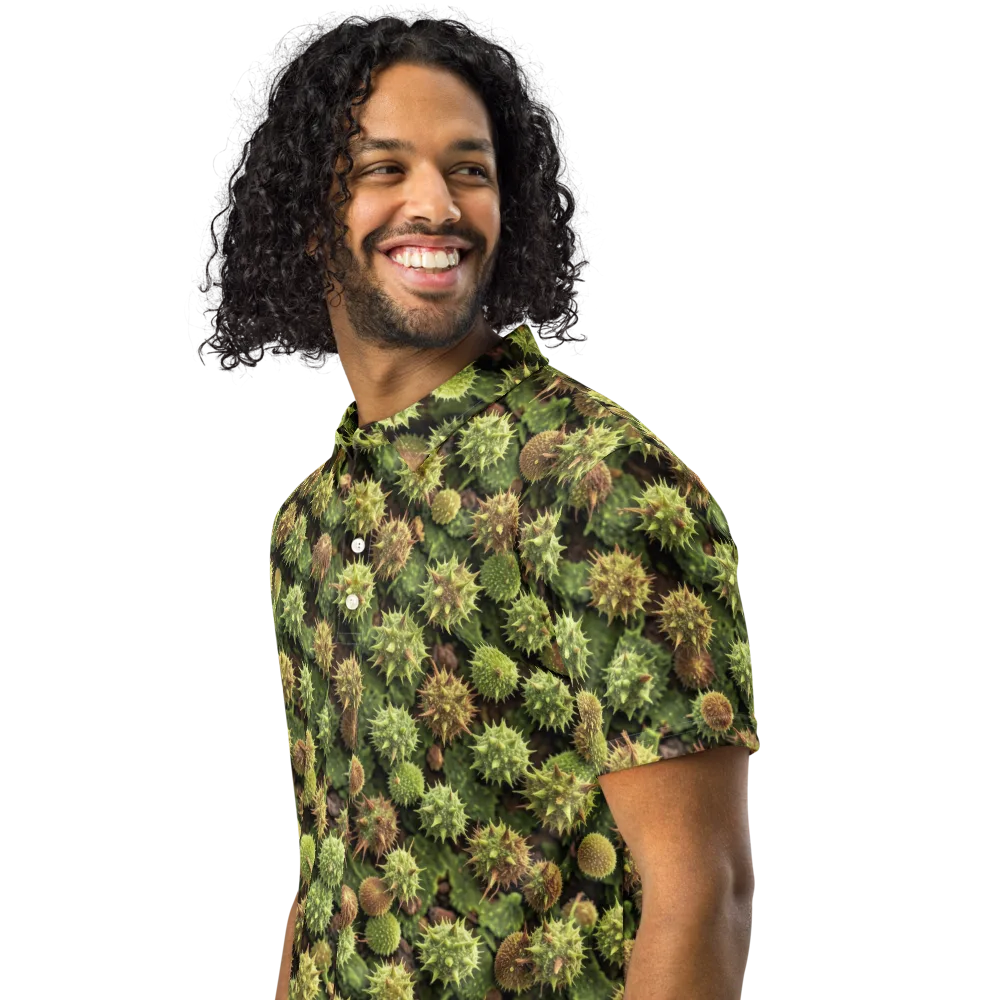 Thornfruit Canopy on Men's Slim Fit Polo Shirt — Left Front
