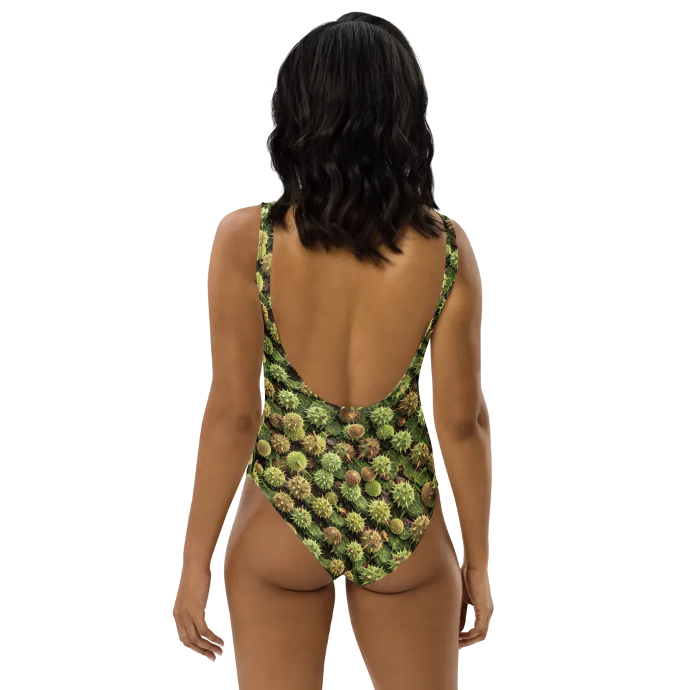 Thornfruit Canopy on One-Piece Swimsuit — Back