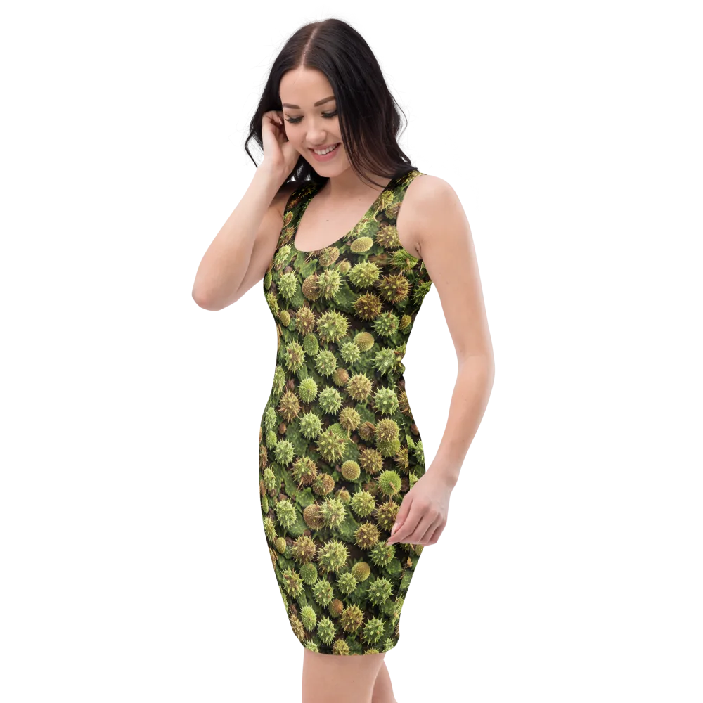 Thornfruit Canopy on Bodycon Dress — Left Front