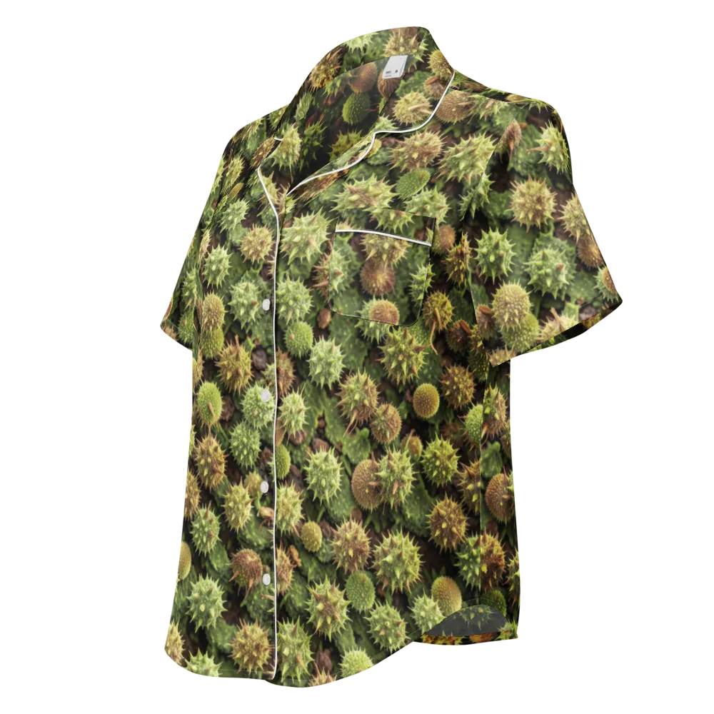 Thornfruit Canopy on Women's Short Sleeve Pajama Top — Left Front
