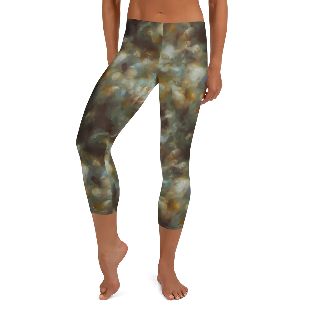 Gilded Reverie on Capri Leggings — Front