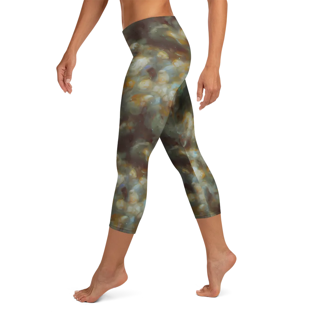 Gilded Reverie on Capri Leggings — Left