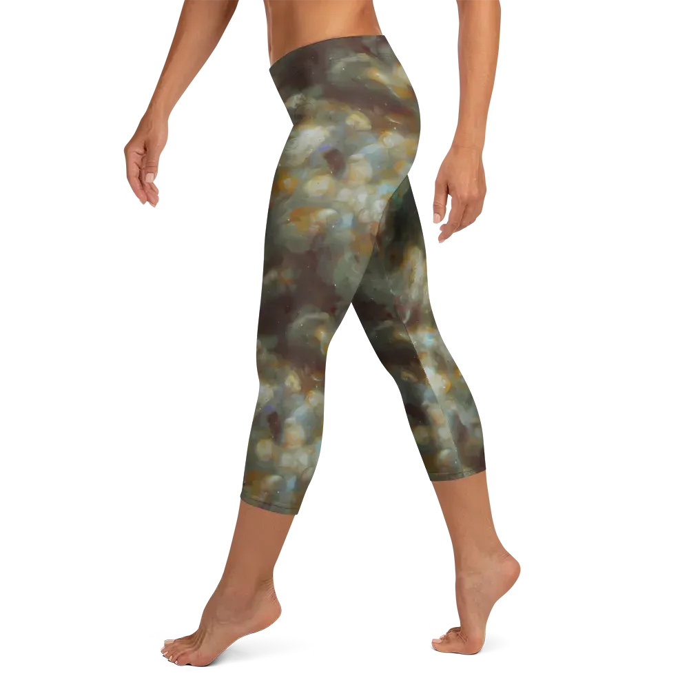 Gilded Reverie on Capri Leggings — Left