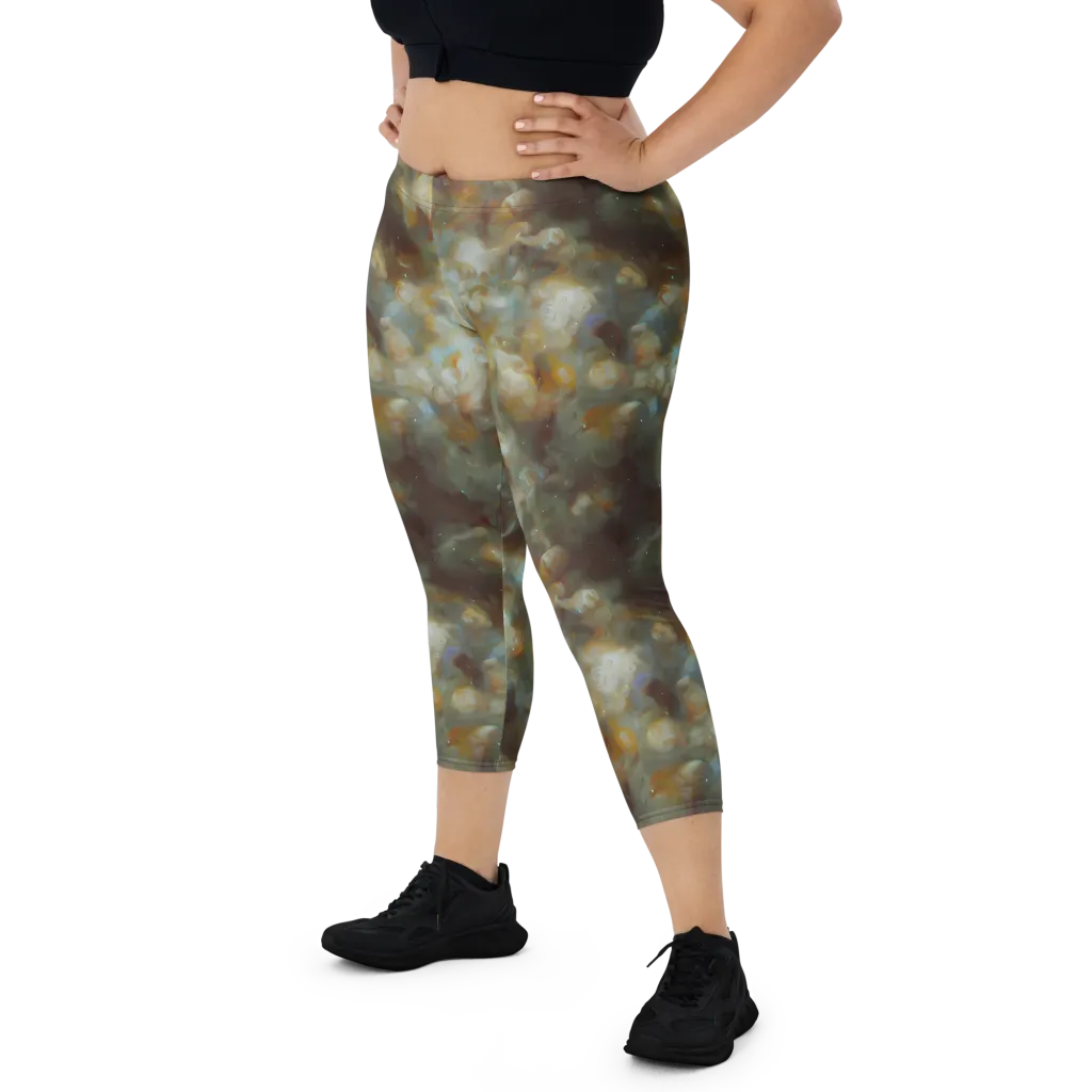 Gilded Reverie on Capri Leggings — Front