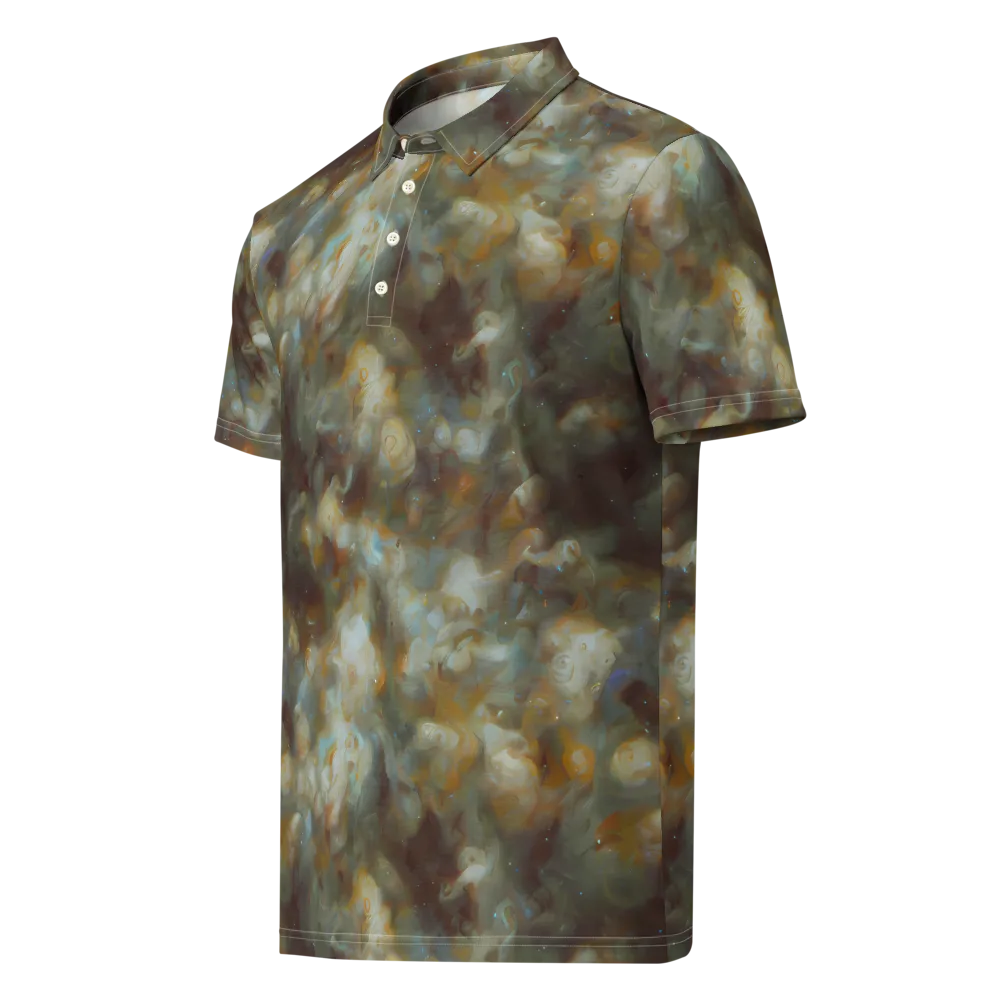 Gilded Reverie on Men's Slim Fit Polo Shirt — Left Front