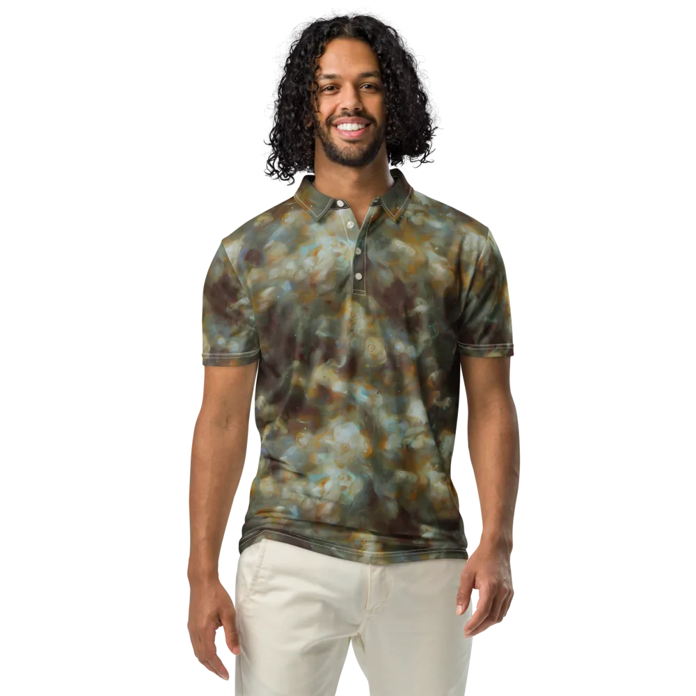 Gilded Reverie on Men's Slim Fit Polo Shirt — Front