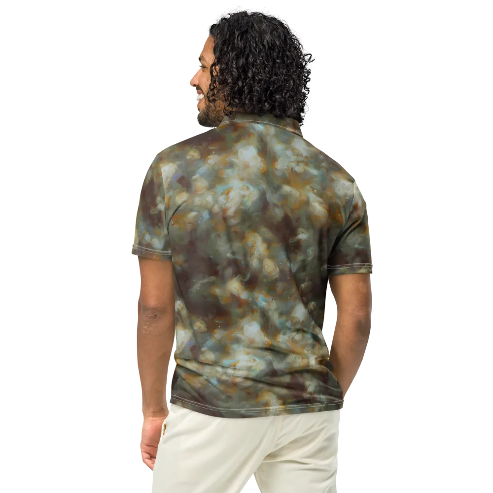 Gilded Reverie on Men's Slim Fit Polo Shirt — Back