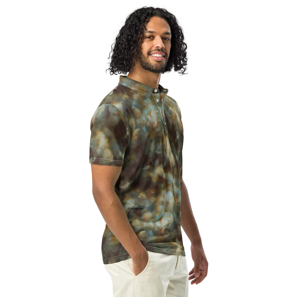 Gilded Reverie on Men's Slim Fit Polo Shirt — Right Front