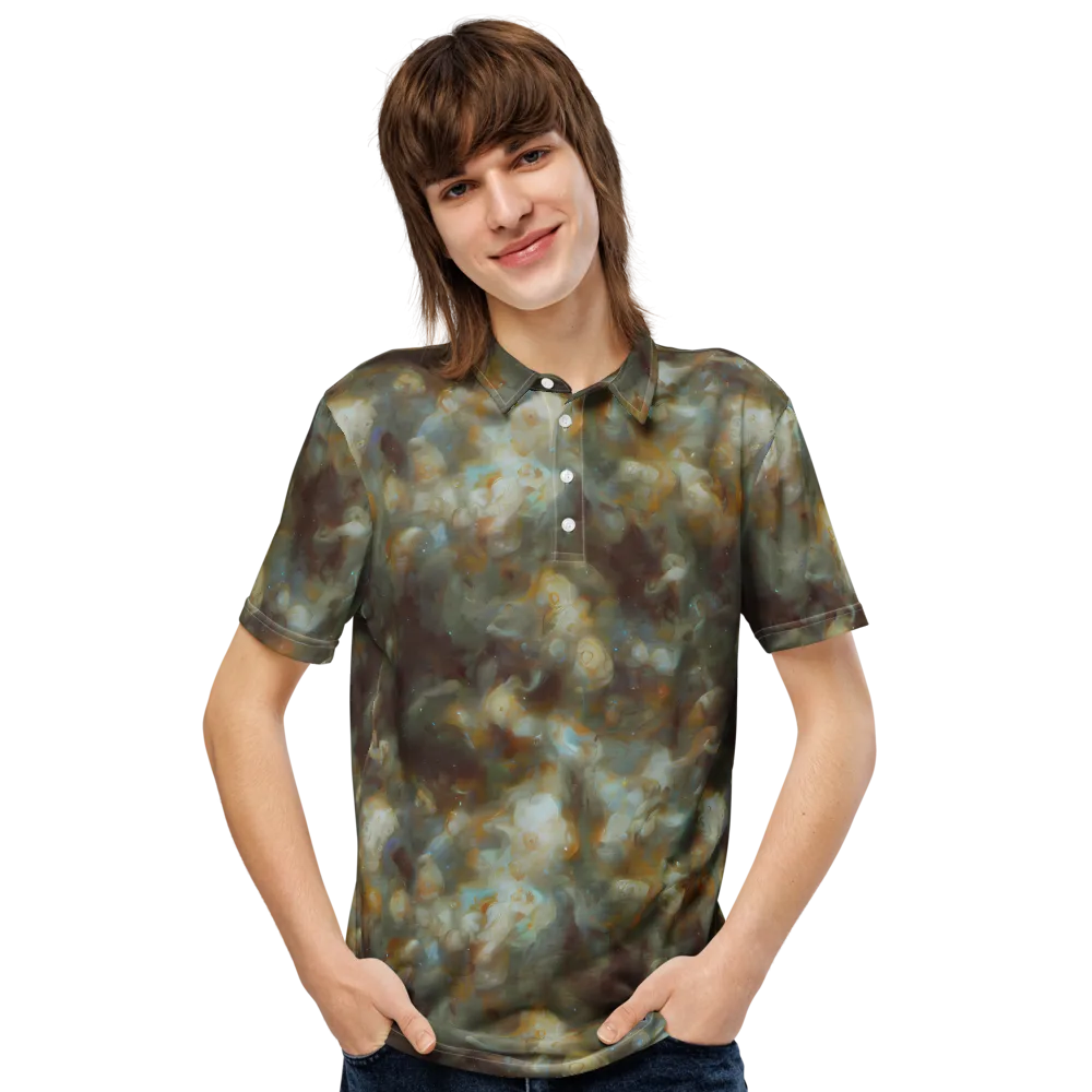 Gilded Reverie on Men's Slim Fit Polo Shirt — Front