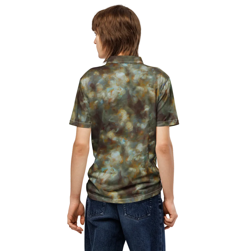 Gilded Reverie on Men's Slim Fit Polo Shirt — Back