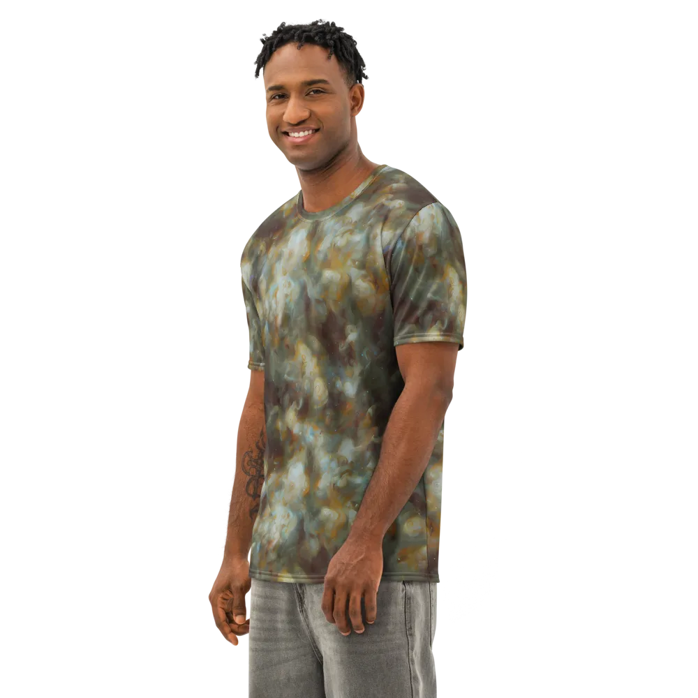 Gilded Reverie on Men's Cotton Crew Neck T-Shirt — Left Front