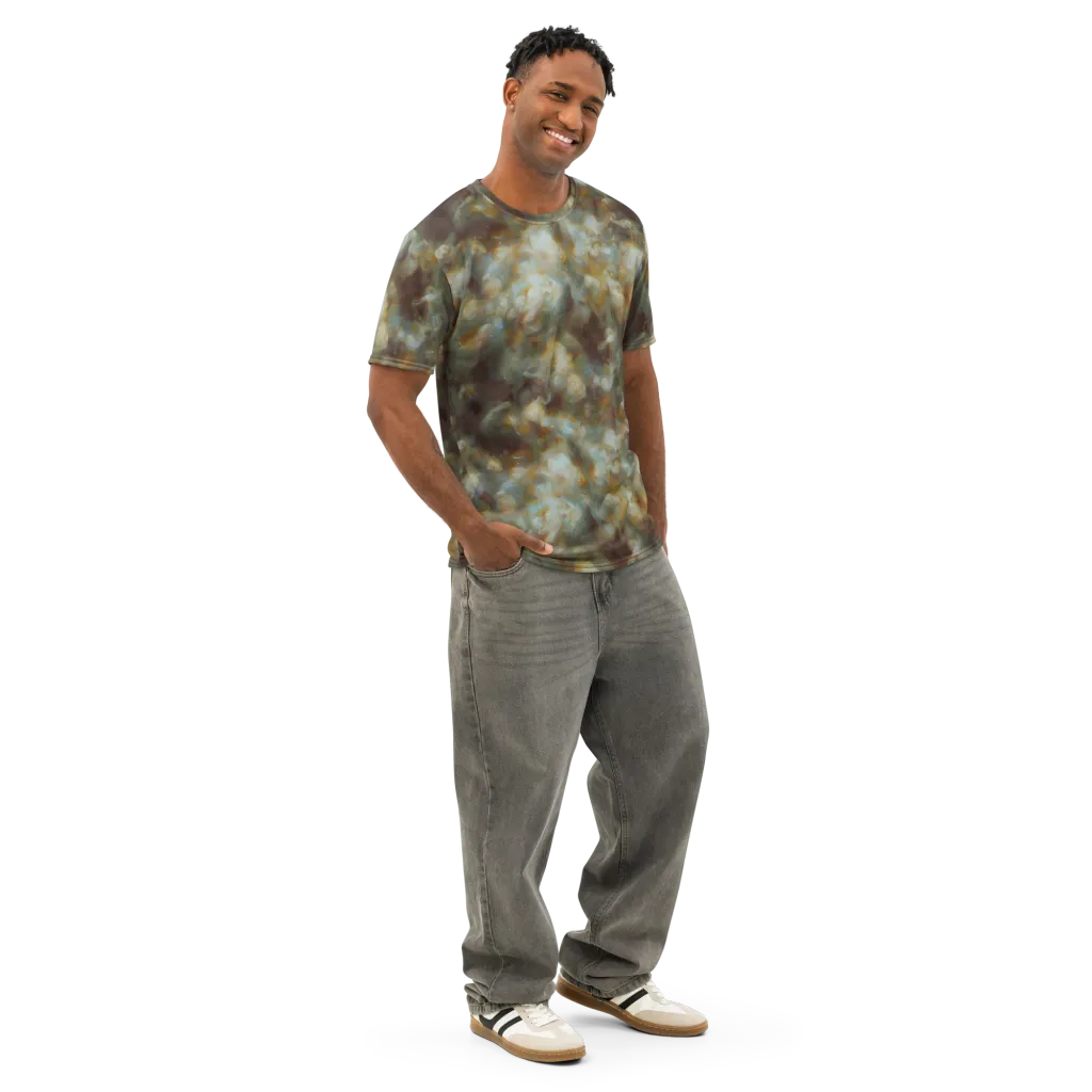 Gilded Reverie on Men's Cotton Crew Neck T-Shirt — Right Front
