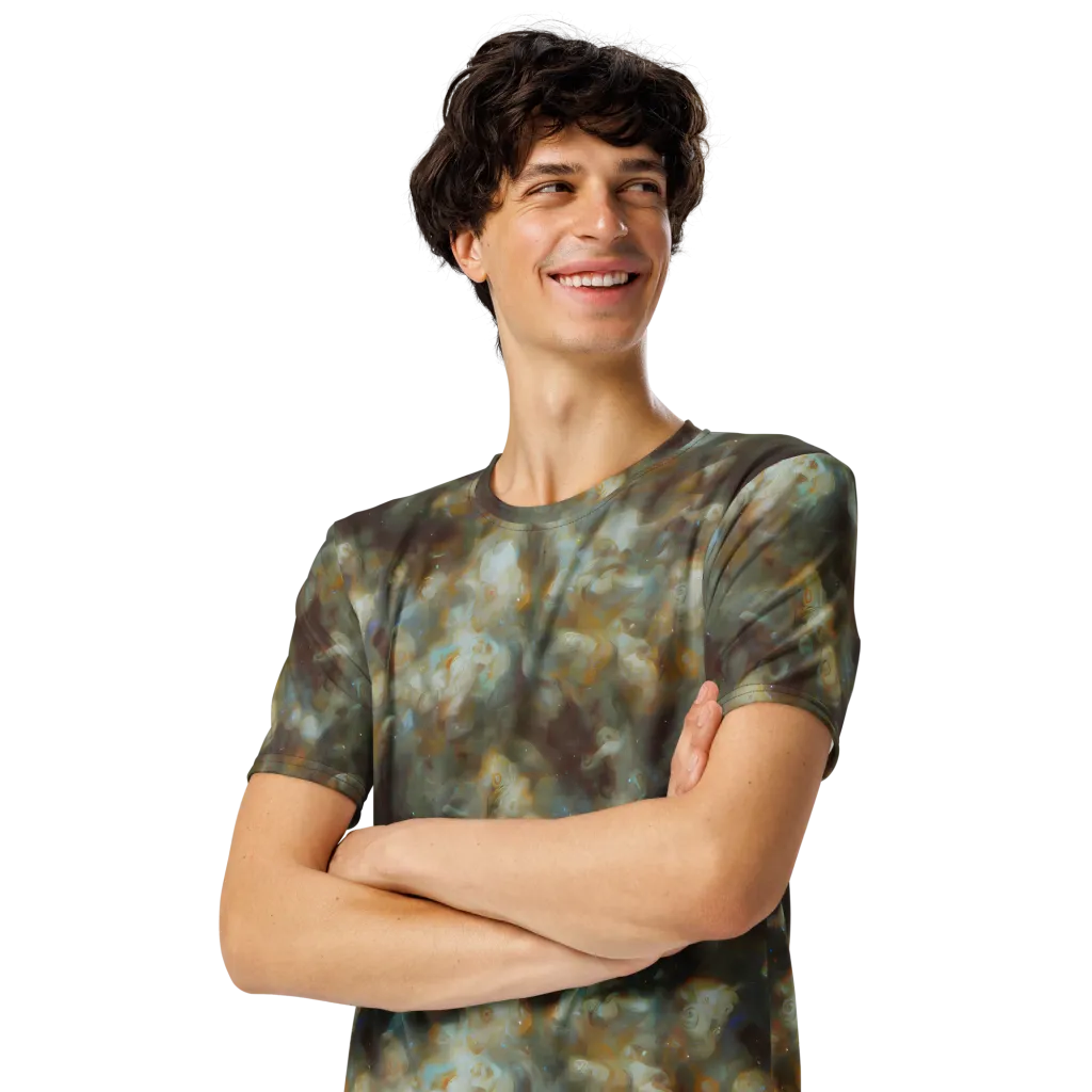 Gilded Reverie on Men's Crew Neck T-Shirt — Left Front