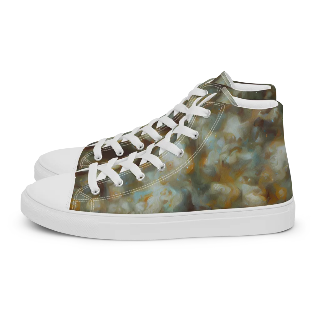 Gilded Reverie on Men's High Top Canvas Shoes — Left