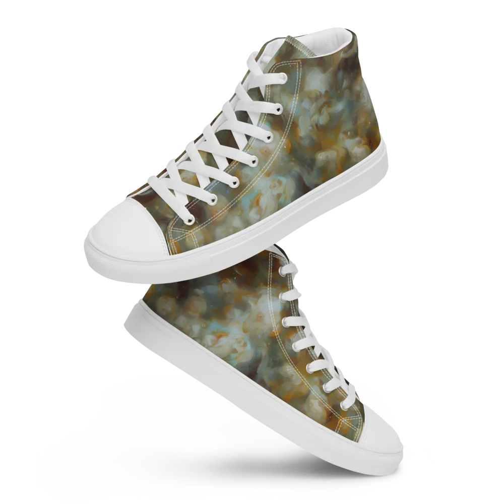 Gilded Reverie on Men's High Top Canvas Shoes — Front