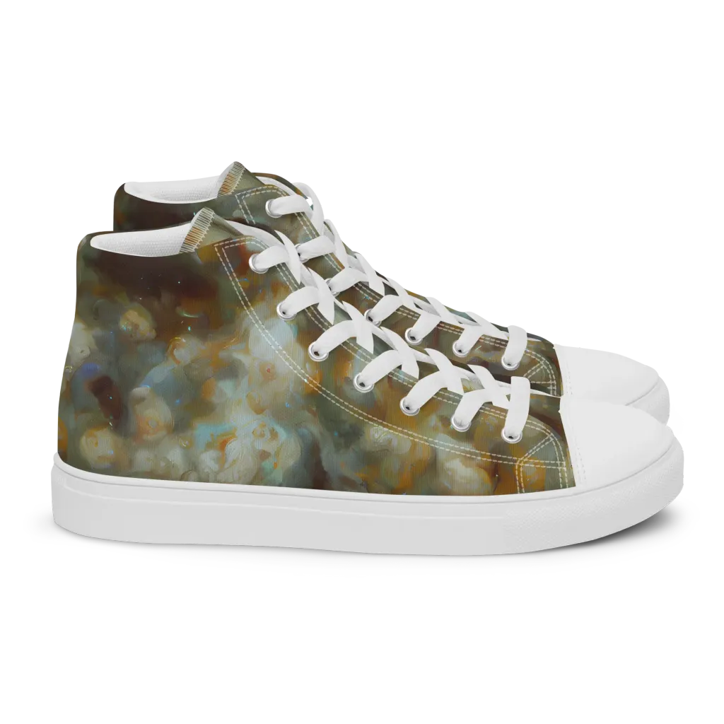 Gilded Reverie on Women's High Top Canvas Shoes — Right