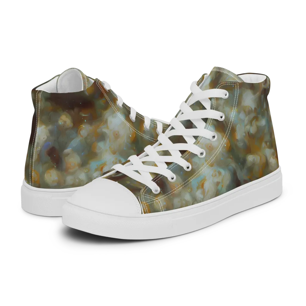 Gilded Reverie on Women's High Top Canvas Shoes — Left