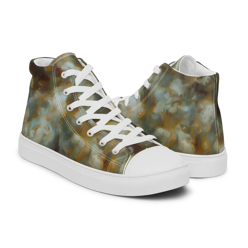 Gilded Reverie on Women's High Top Canvas Shoes — Right