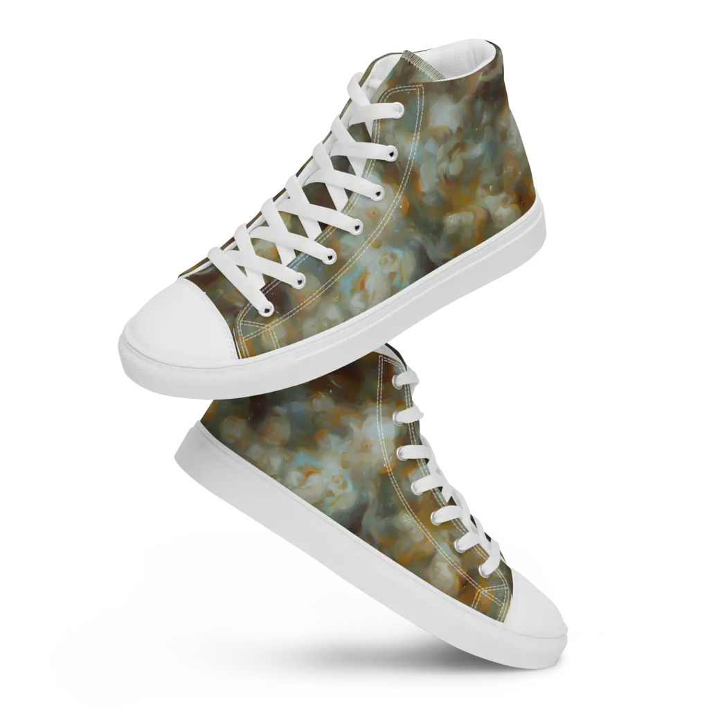 Gilded Reverie on Women's High Top Canvas Shoes — Front