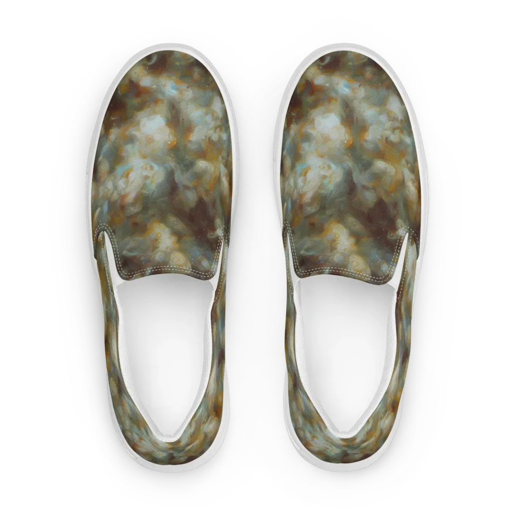 Gilded Reverie on Men's Slip-On Canvas Shoes — Front