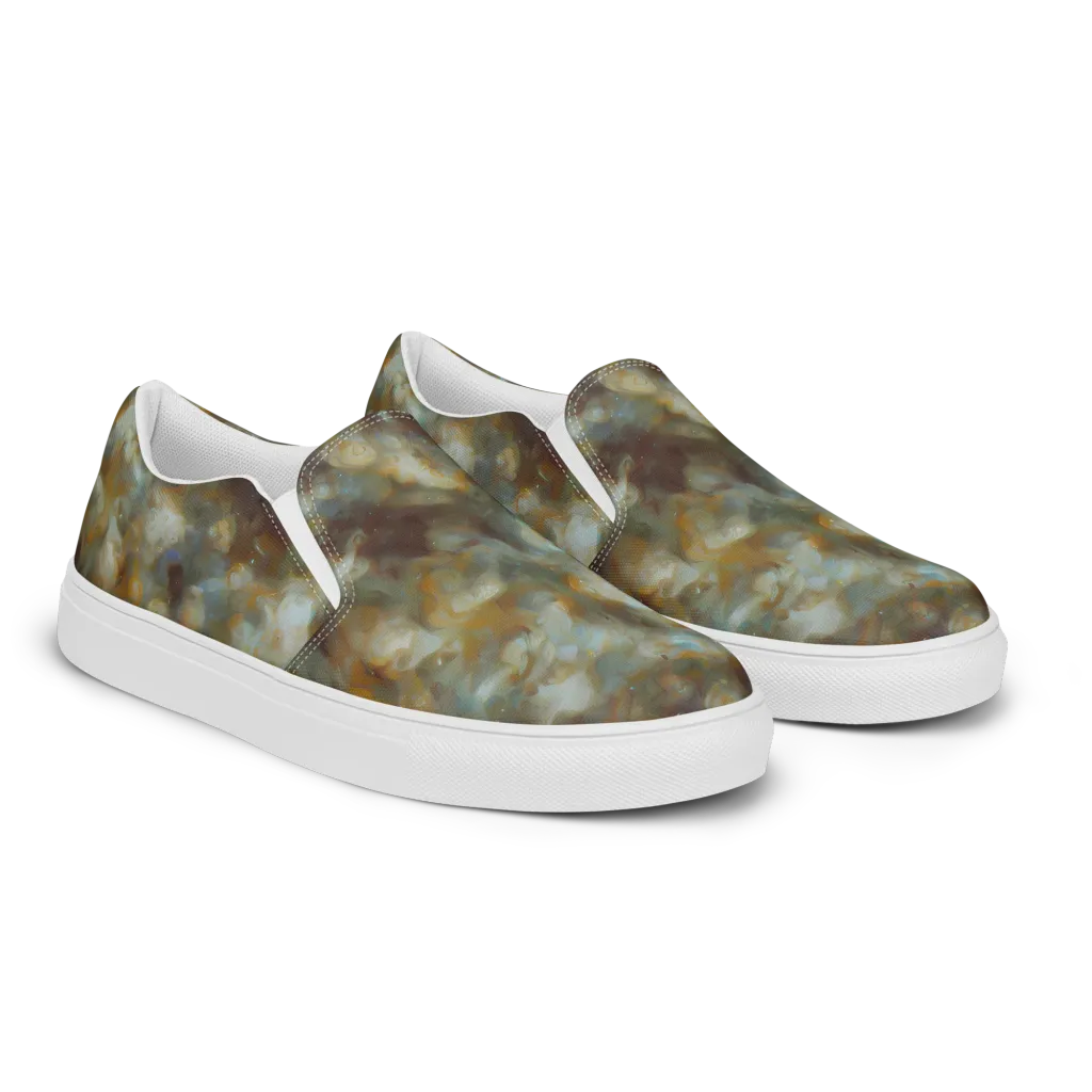 Gilded Reverie on Men's Slip-On Canvas Shoes — Right Front