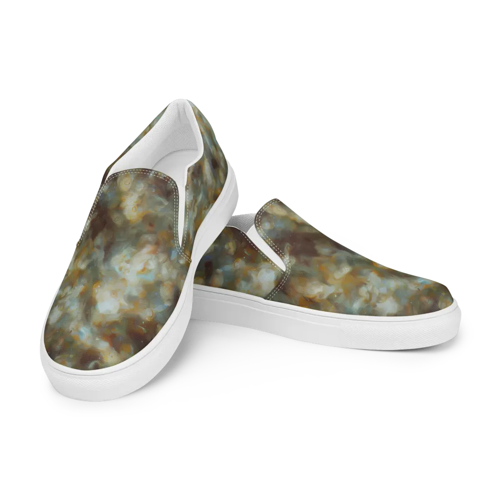 Gilded Reverie on Men's Slip-On Canvas Shoes — Left Front