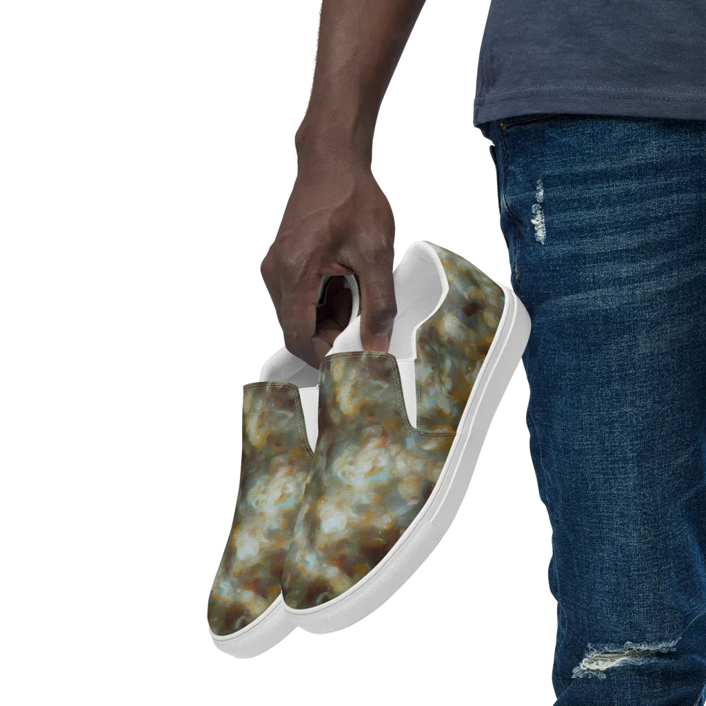 Gilded Reverie on Men's Slip-On Canvas Shoes — Left Front