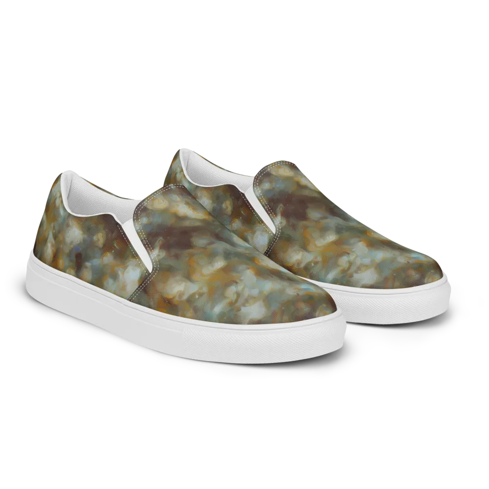 Gilded Reverie on Women's Slip-On Canvas Shoes — Right Front