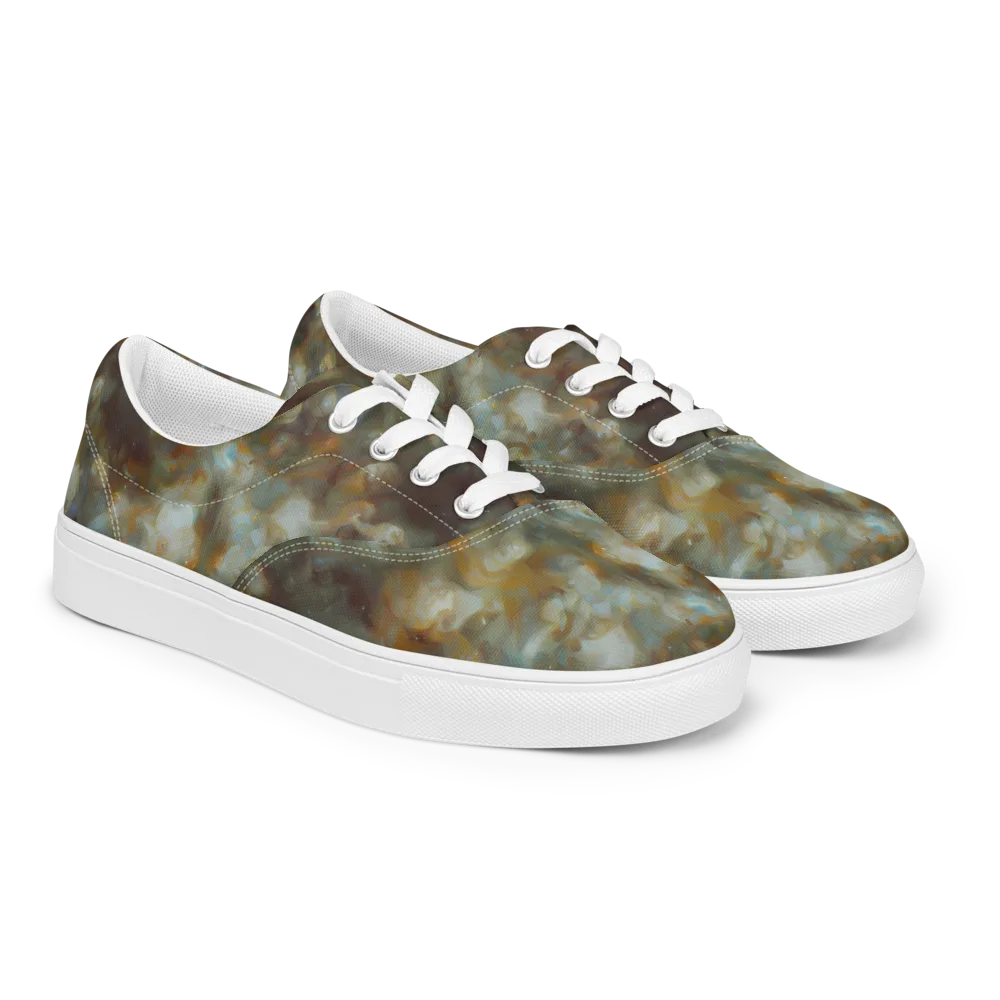 Gilded Reverie on Men's Lace-Up Canvas Shoes — Right Front