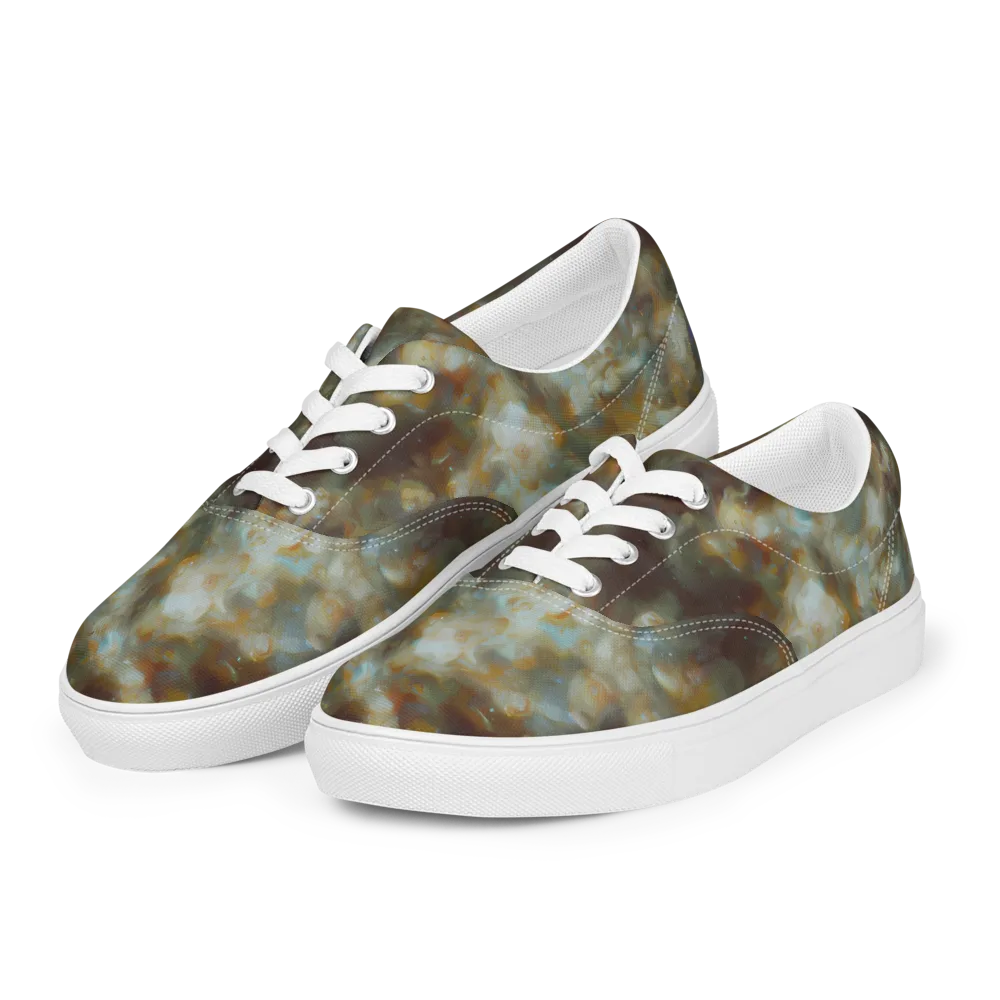 Gilded Reverie on Men's Lace-Up Canvas Shoes — Left Front