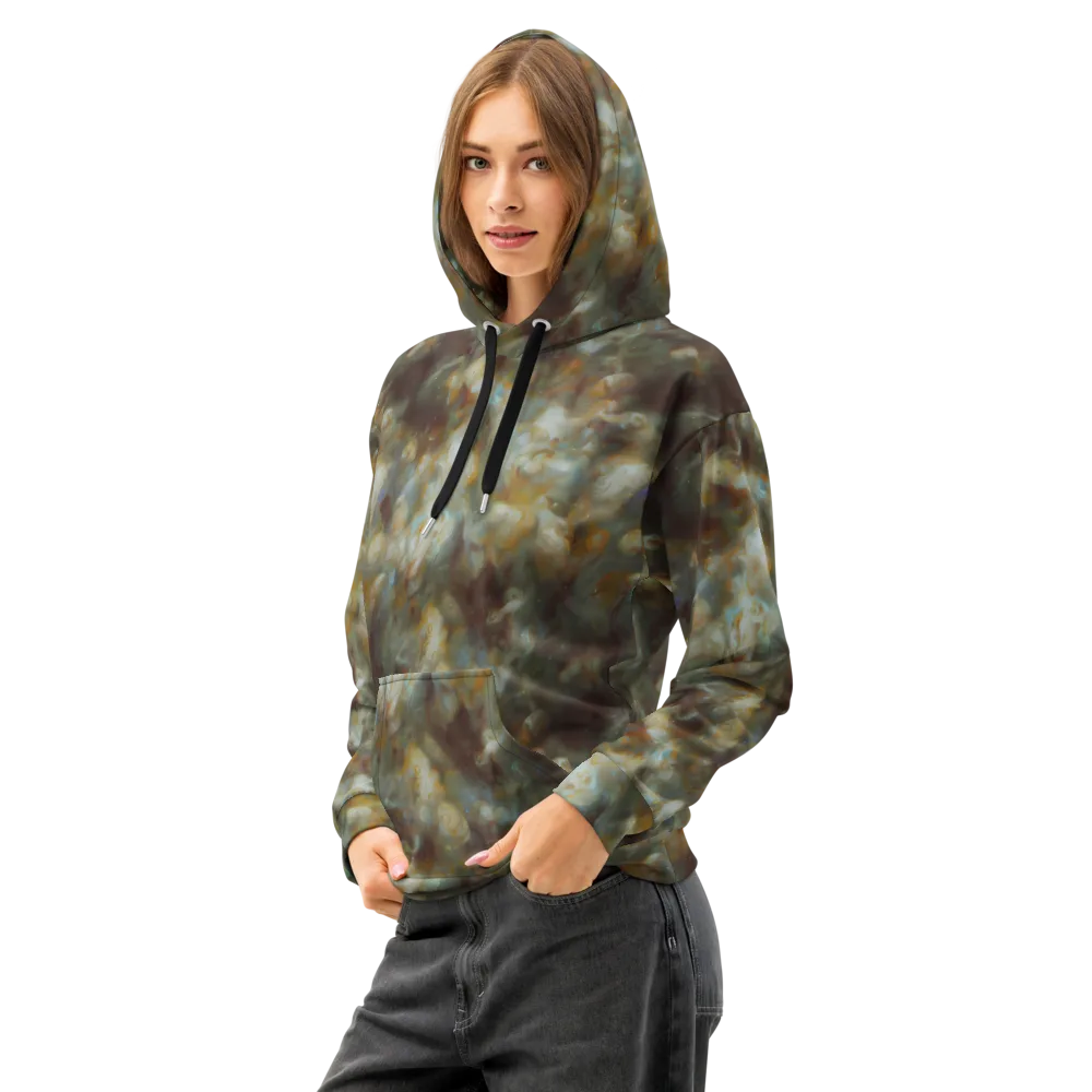 Gilded Reverie on Cotton Hoodie — Left Front