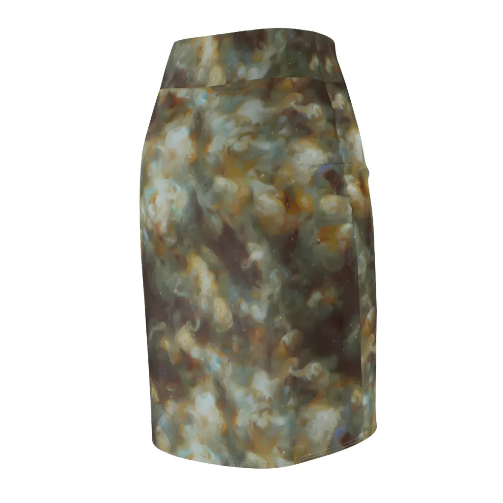 Gilded Reverie on Pencil Skirt — Back Side