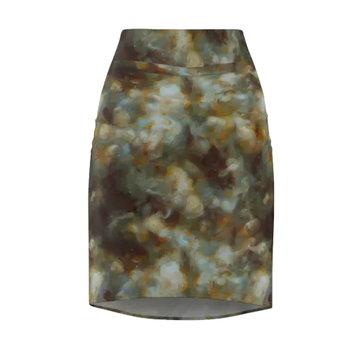 Gilded Reverie on a Pencil Skirt