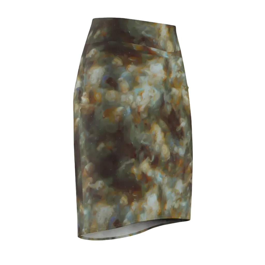 Gilded Reverie on Pencil Skirt — Front Side