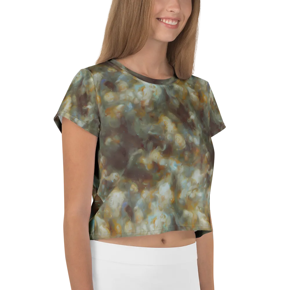 Gilded Reverie on Crop Tee — Right