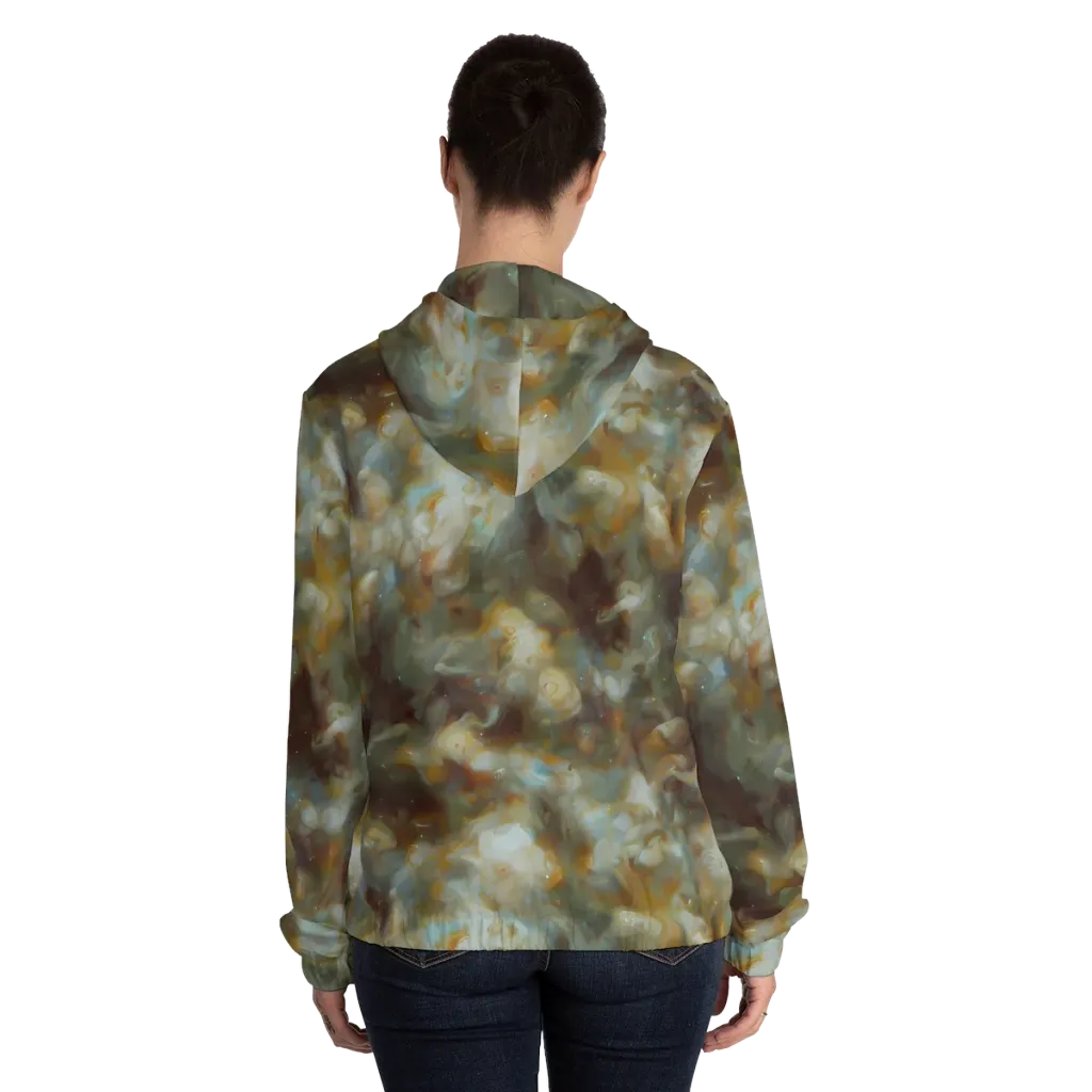 Gilded Reverie on Women's Full-Zip Hoodie — Back On Person