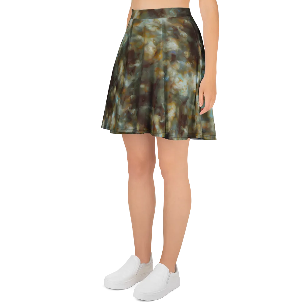 Gilded Reverie on Skater Skirt — Left