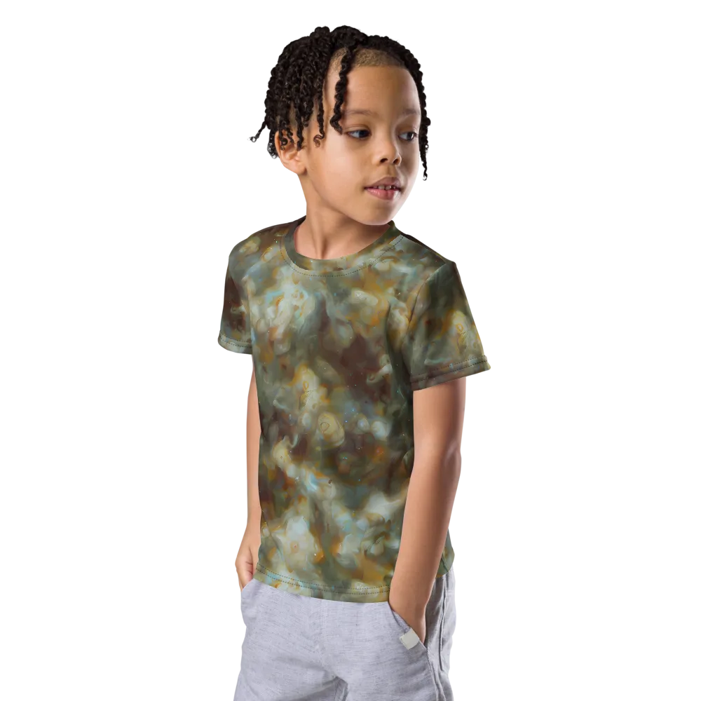Gilded Reverie on Kids Crew Neck T-Shirt — Left Front