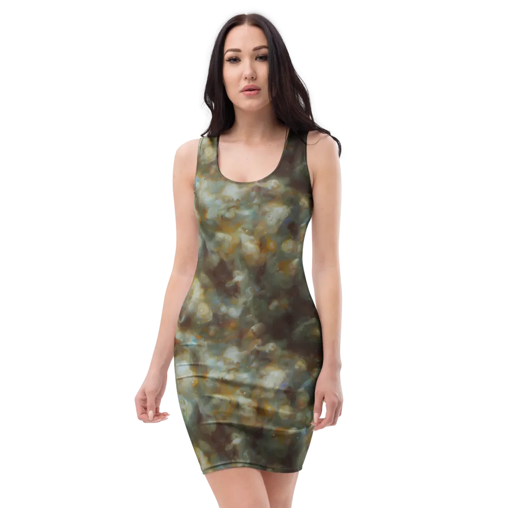 Gilded Reverie on Bodycon Dress — Front