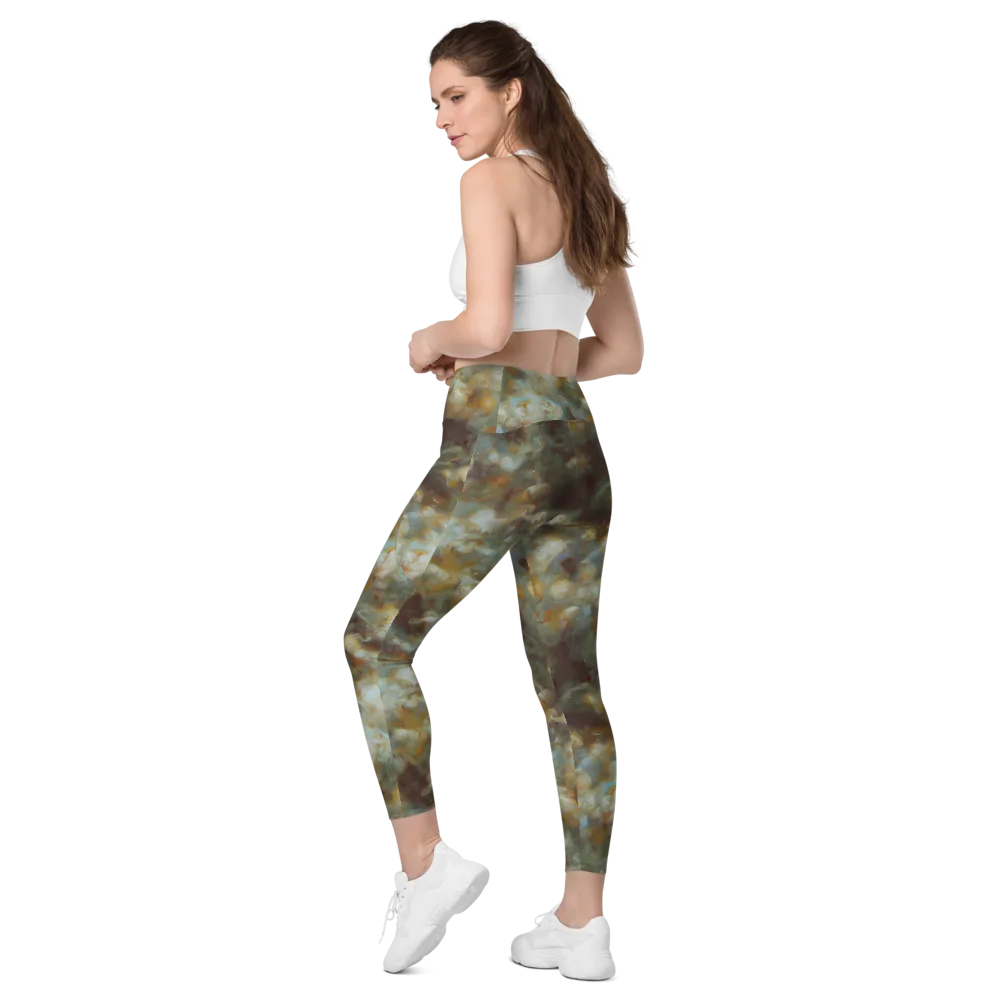 Gilded Reverie on Leggings with Pockets — Left Back