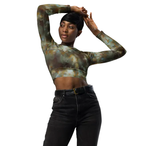 Gilded Reverie on a Long Sleeve Crop Top