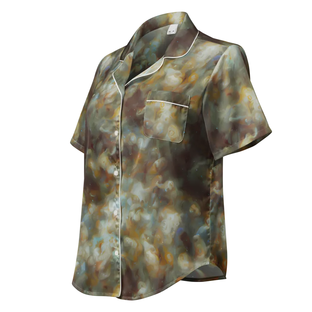Gilded Reverie on Women's Short Sleeve Pajama Top — Left Front