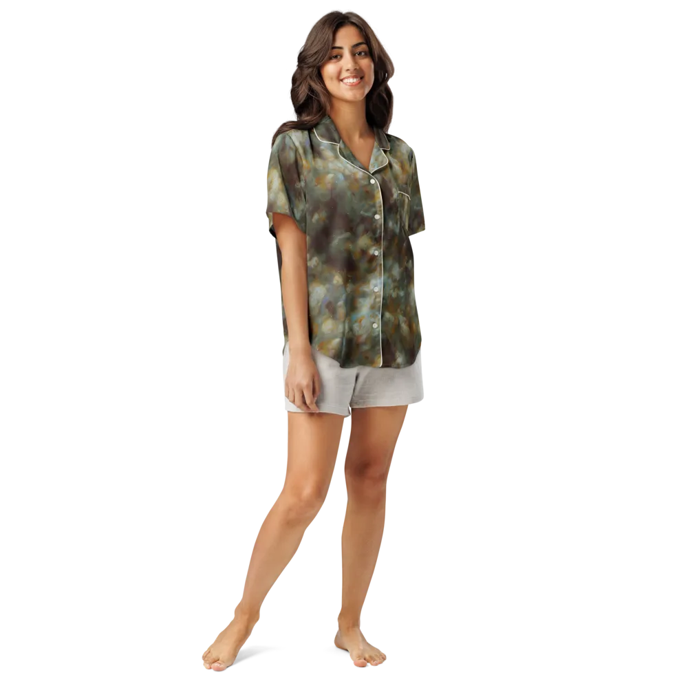 Gilded Reverie on Women's Short Sleeve Pajama Top — Front