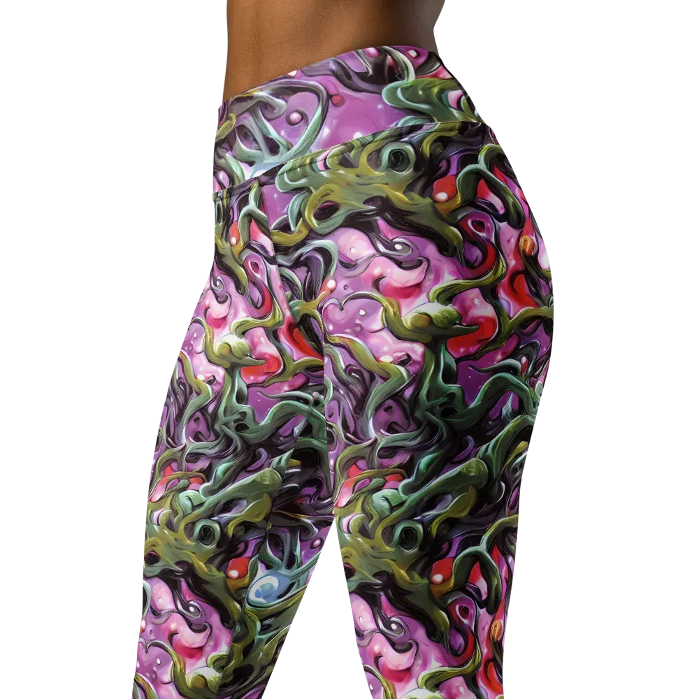 Venom Velvet on Yoga Leggings — Left Front