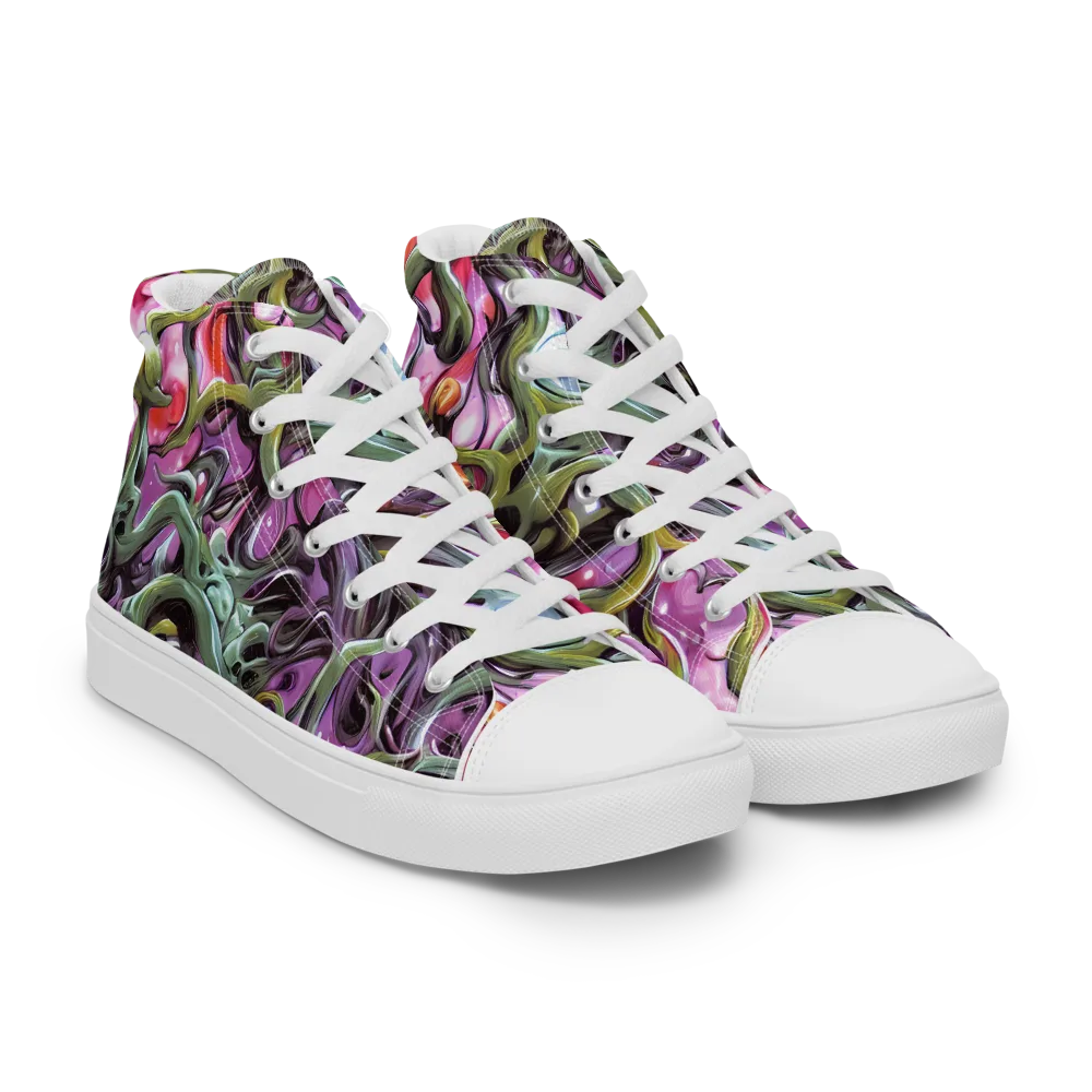 Venom Velvet on Men's High Top Canvas Shoes — Right Front