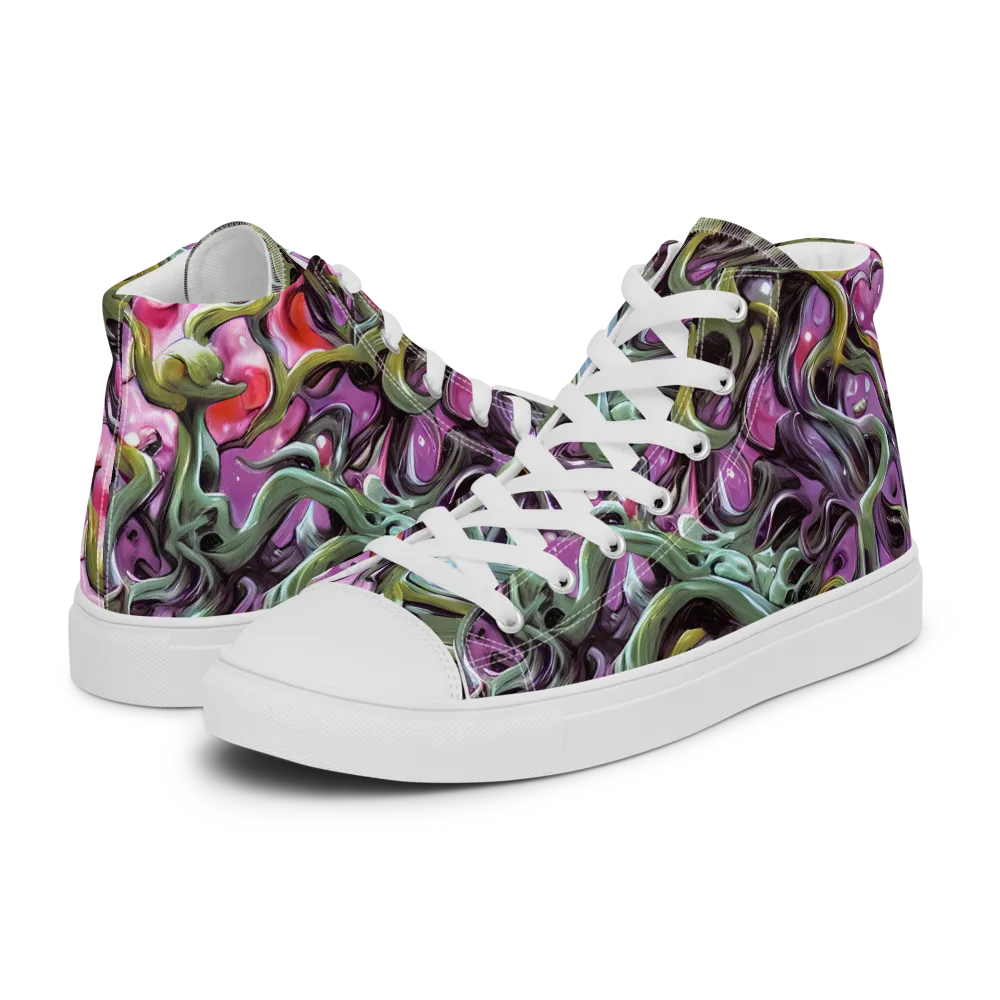 Venom Velvet on Men's High Top Canvas Shoes — Left