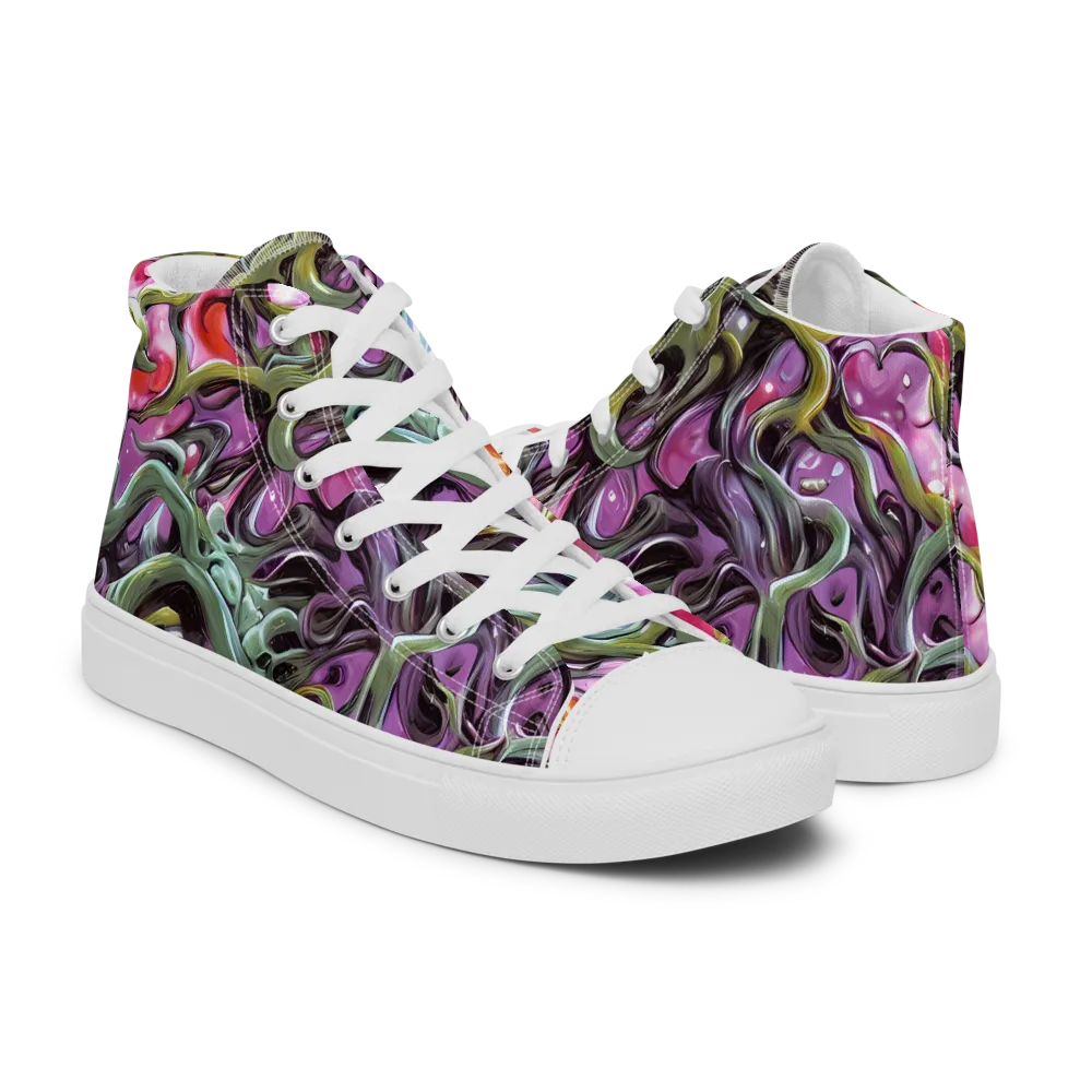 Venom Velvet on Men's High Top Canvas Shoes — Right