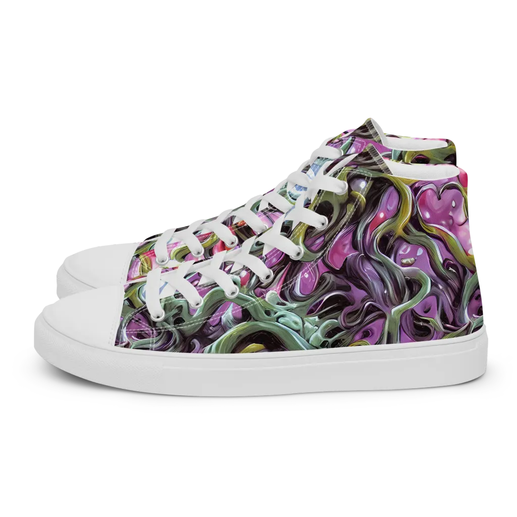 Venom Velvet on Women's High Top Canvas Shoes — Left