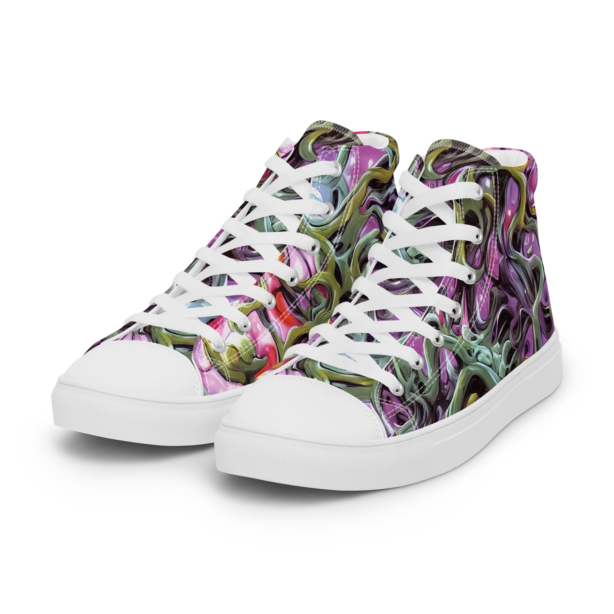 Venom Velvet on Women's High Top Canvas Shoes — Left Front