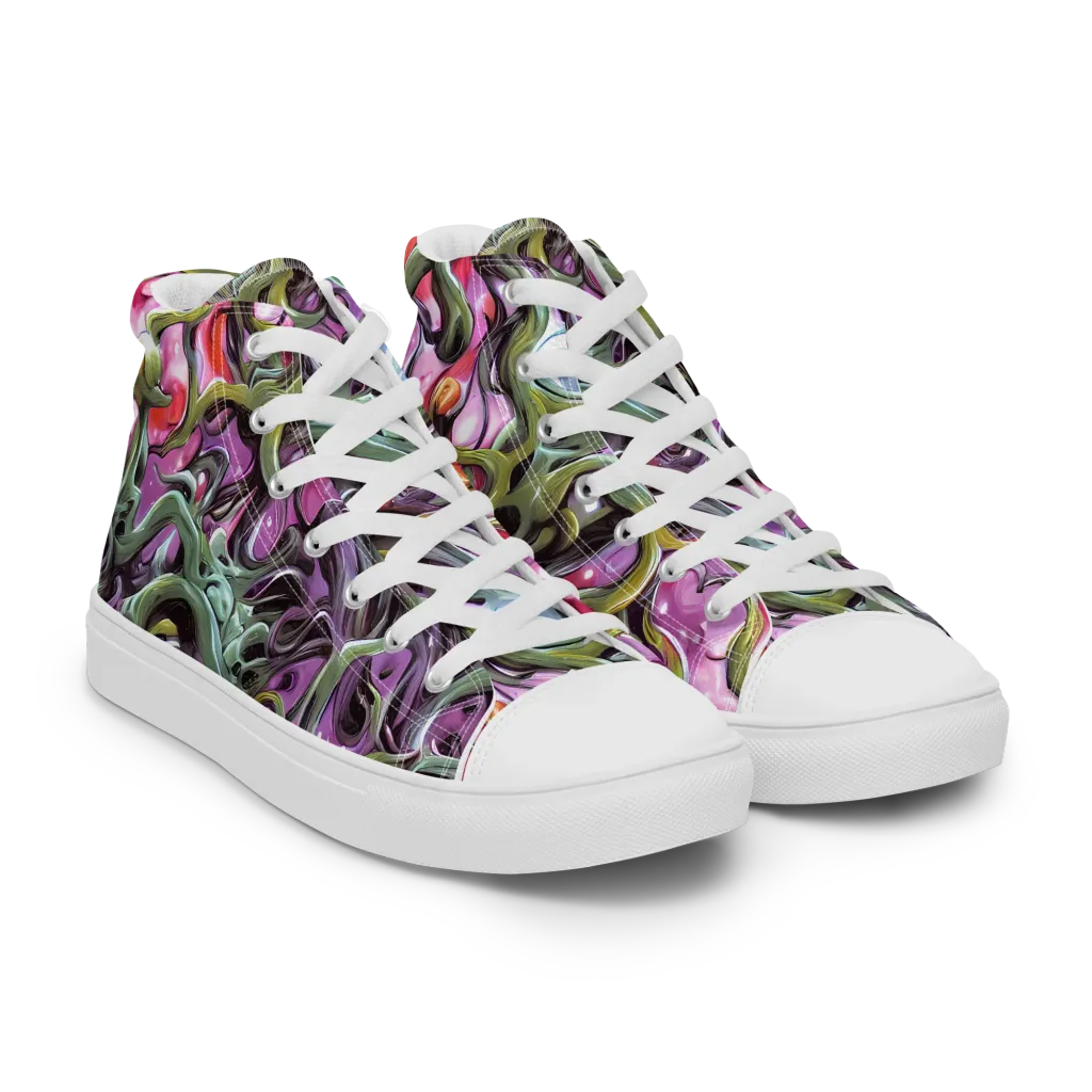 Venom Velvet on Women's High Top Canvas Shoes — Right Front